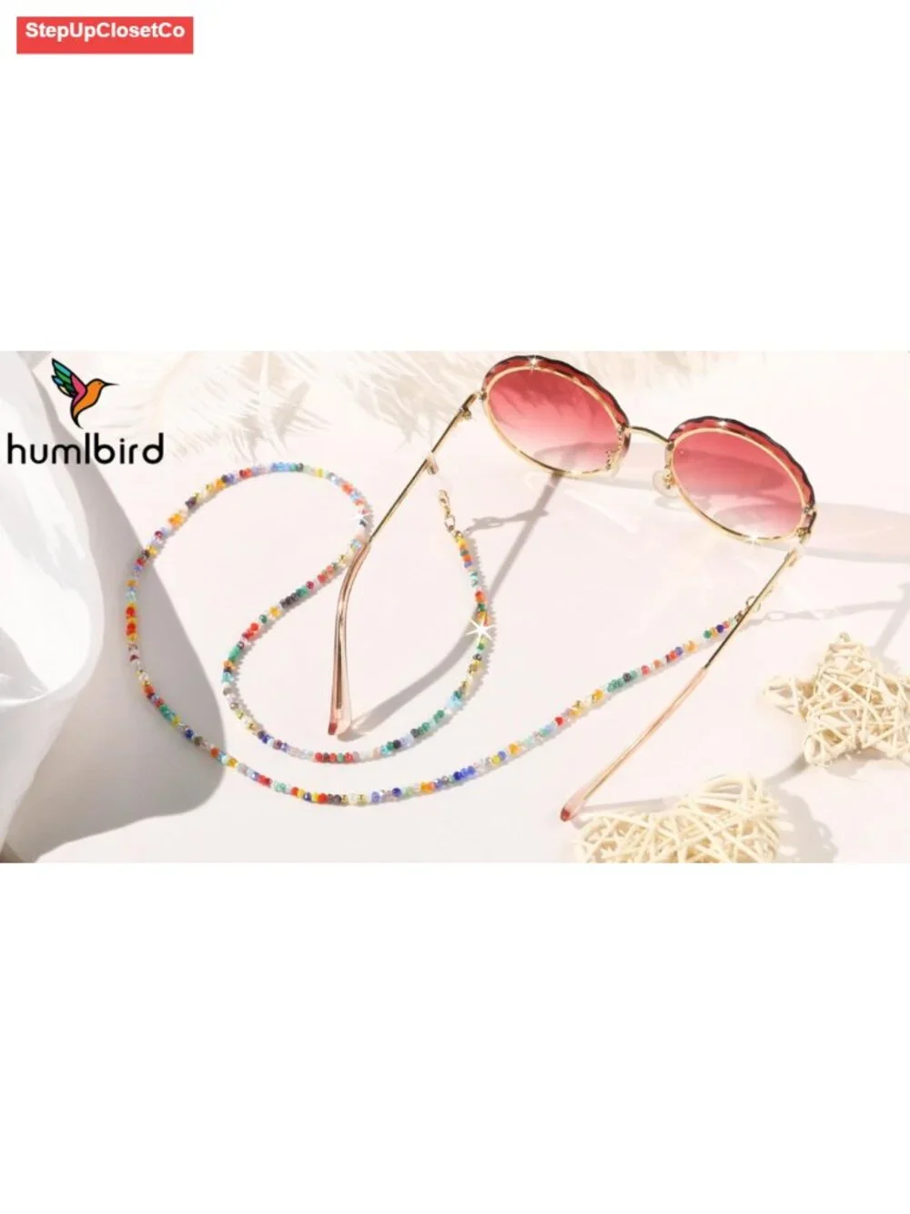 Women Beaded Eyeglass Chain Holder Boho Glasses Strap Necklace